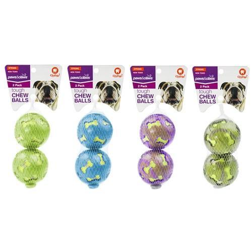 2 Pack TPR & Felt Ball Pet Toy - 7cm - The Base Warehouse