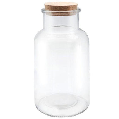 Glass Bottle with Cork Top - 2.8L - The Base Warehouse