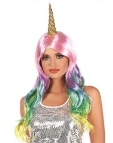 Womens Multi-Coloured Unicorn Wig - The Base Warehouse