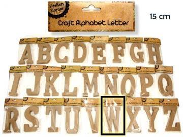Natural Craft Letter W - 15cm - The Base Warehouse