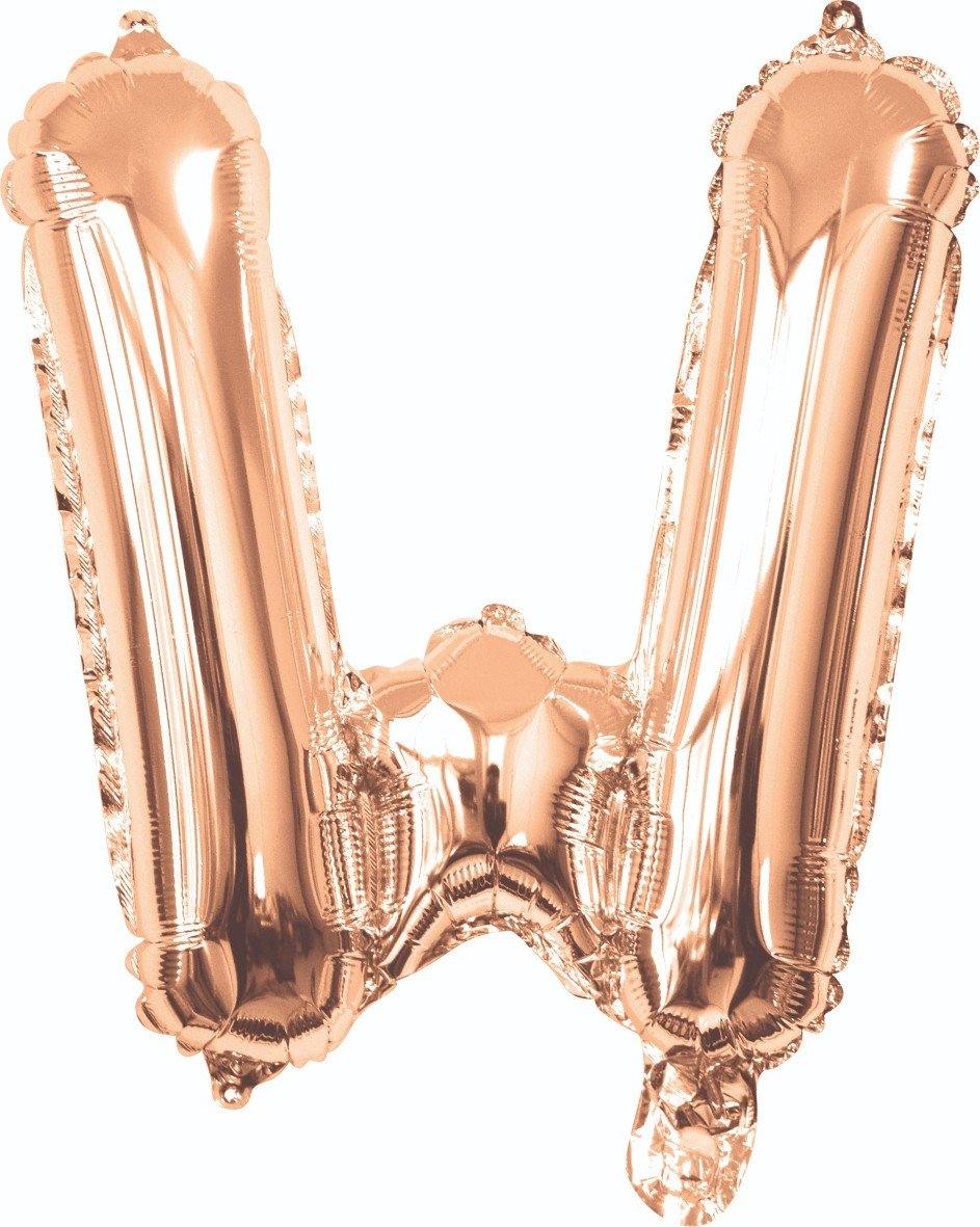 Rose Gold W Foil Balloon - 35cm - The Base Warehouse