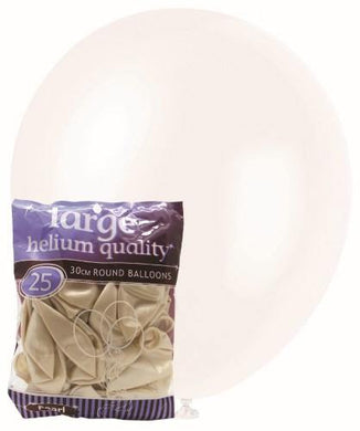 25 Pack Pearl White Balloons - 30cm - The Base Warehouse