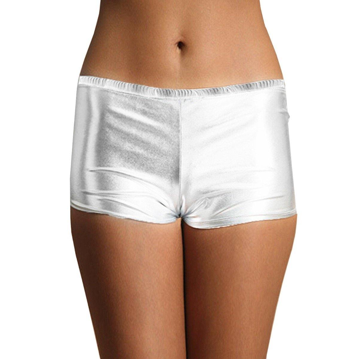 White Metallic Shorts