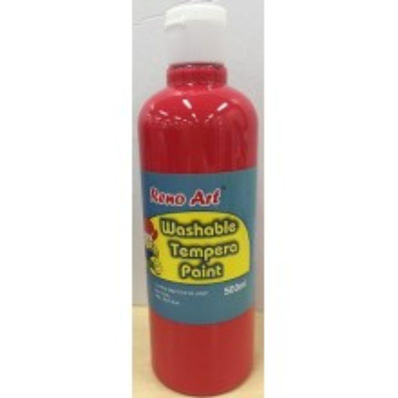 Red Washable Tempera Paint - 500ml - The Base Warehouse