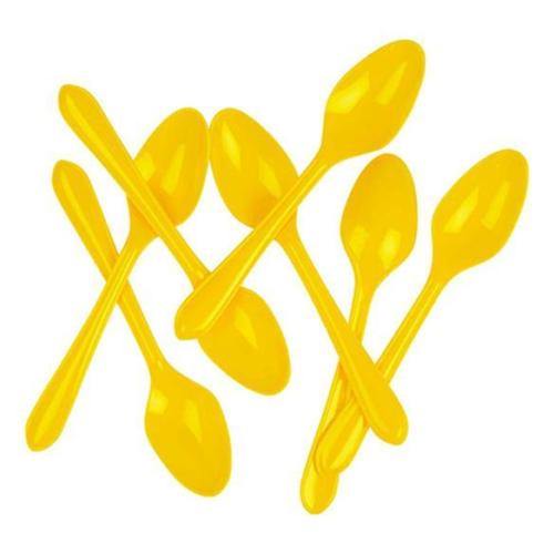25 Pack Yellow Reusable Spoons - 17cm