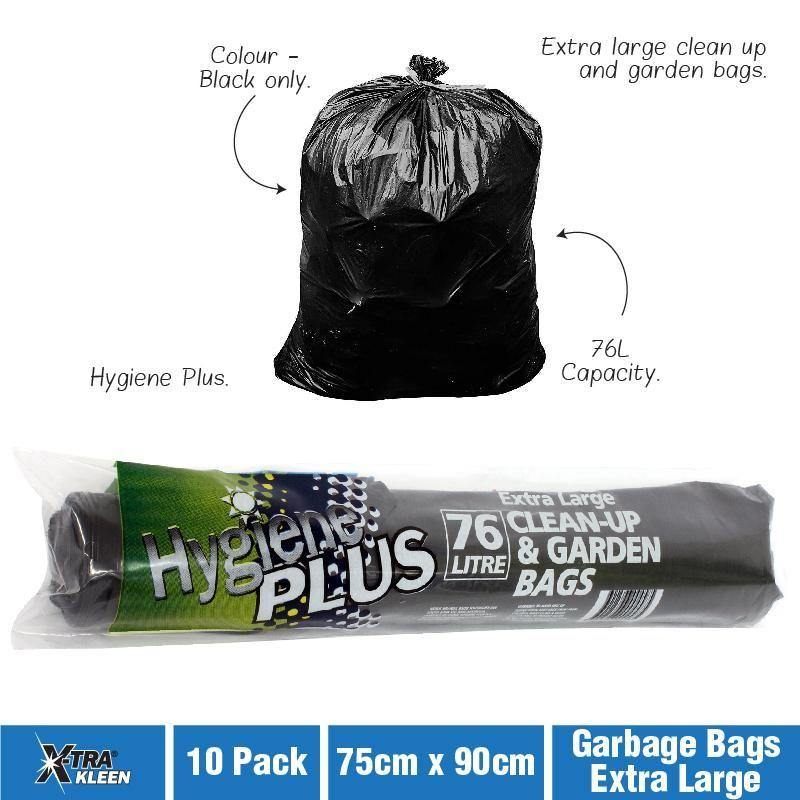 10 Pack Heavy Duty Garbage Bags - 76L - The Base Warehouse